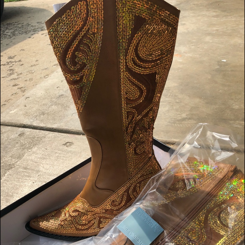 Gold bling Boots